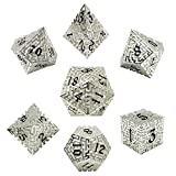 DND Dice Set - Metal dice Games Polyhedron Maze Creative for Dungeons and Dragons RPG Board Game D&D Warhammer Shadow Run Math Teaching (Silver Black)