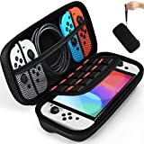 Carrying Case for Nintendo Switch and New Switch OLED Model(2021),iVoler Portable Hard Shell Pouch Carrying Travel Game Bag for Switch Accessories Holds 10 Game Cartridge