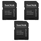 3 Pack -Sandisk MicroSD MicroSDHC to SD SDHC Adapter. Works with Memory Cards up to 32GB Capacity (Bulk Packaged).