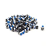 Antrader 100pcs/Lot Push Button Switch 6Pin Tactile Micro Self Lock On/Off Latching Switches 7 x 7mm