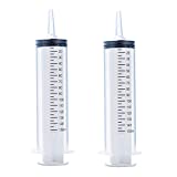 2 Pack 150ml Syringes, Large Plastic Garden Syringe for Scientific Labs, Watering, Refilling