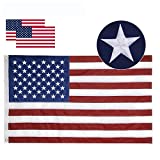 Losong American Flag 3x5 ft Outdoor Heavy Duty Fade Resistant Nylon Durable US Flag, Embroidered Stars Sewn Stripes Brass Grommets Vivid Color Indoor USA Flag