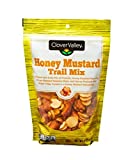 Clover Valley Honey Mustard Trail Mix -1 Bag (8oz) - Sweet & Salty Pretzels, Honey-Roasted Peanuts, Sesame Chips, and Mini Bagels -Zesty Seasoned Snack in a Convenient are-Sealable Bag