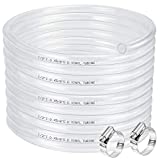 1/2" ID 5/8" OD Clear Vinyl Tubing-50 Ft, 60PSI, Flexible Plastic Tubing, BPA Free and Non-Toxic, Multipurpose Clear Tubing Reinforced with 2 Stainless Screw Clamps