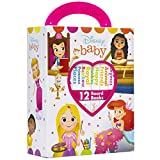 Disney Baby Princess Cinderella, Belle, Ariel, and More! - My First Library Board Book Block 12 Book Set - First Words, Colors, Numbers, and More! - PI Kids
