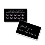 Boutique Marketing LLC Lash Extension Filler Loyalty Discount Punch Cards | 50 Pack | 3.5 x 2 inches Business Card Size | Black with Purple Design