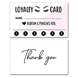 Lash Extension Loyalty Lash Refill Punch Card, Customer Loyalty Cards Stationery for Eyelash Extensions Business Beauty Salons or Spas Supplies, 3.5"X 2", Pack of 50