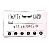 100 Lash Customer Loyalty Cards - Reward Punch Cards for Lash Business - Lash Extension Refill 