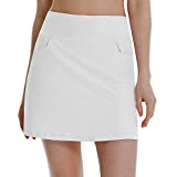 BALEAF Women's High Waisted Golf Skirts Tennis Athletic Running Workout Active Skorts Skirts with Pockets White Medium