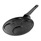 CAINFY Pancake Pan Nonstick-Suitable for All Stovetops & Induction Cooker, 10.5 Inch Mini Silver Dollar Grill Blini Griddle Crepe Pan, 4 Molds Cake Egg Skillet, 100% PFOA Free Coating