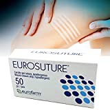 EUROSUTURE - Skin Closure 1/8 x 3 inches Sterile Suture Strips, Dynamic Adherence and Superior Security for Wounds – 50 Pouches of 5 Strips Each (250 Strips per Box)