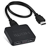 HDMI Splitter 4K@60Hz, avedio links HDMI Splitter 1 in 2 Out, HDMI2.0b Splitter for Dual Monitors Only Duplicate/Mirror Screens, Support HDCP2.2, RGB 4:4:4, 18.5Gbps, Auto Scaling, Full HD 1080P 3D