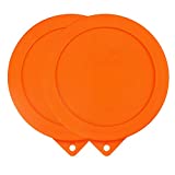 Sophico Round Silicone Storage Cover Lids Replacement for Anchor Hocking and Pyrex 7402-PC 6/7 Cup Glass Bowls (Container not Included)(Orange - 2 pack)