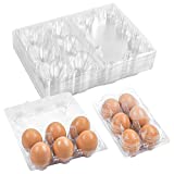 Zezzxu 48 Pack Egg Cartons, Clear Plastic Egg Cartons Bulk Empty Chicken Egg Holders - Hold 6 Eggs Securely, Perfect for Family Pasture Farm Markets Display