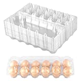 Zezzxu 24 Pack Plastic Egg Cartons Bulk Empty Clear Chicken Egg Tray Holder for Family Pasture Chicken Farm Business Market - Hold 1 Dozen Eggs Securely