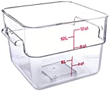 Cambro 12-Quart Camwear Square Food Storage Container, Polycarbonate, Clear, NSF