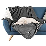 Waterproof Pet Blanket Collection Reversible Throw Protects Couch, Car, Bed from Spills, Stains, or Fur  Dog and Cat Blankets by PETMAKER Dark Gray Large