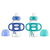 Dr. Brown's Milestones Transition Wide-Neck Sippy Bottle with Silicone Handles - Blue/Turquoise - 9oz - 2pk - 6m+