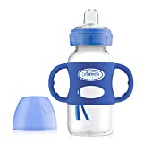 Dr. Brown's Milestones Wide-Neck Transition Sippy Bottle with Silicone Handles - Blue - 9oz - 6m+