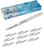 Surgical Grade Blades #11 10pcs Sterile with #3 Scalpel Knife Handle for Biology Lab Anatomy, Practicing Cutting, Medical Student, Sculpting, Repairing