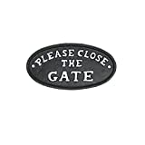 Treasure Gurus Embossed Cast Iron Please Close The Gate Sign Rustic Metal Lawn Yard Garden Decor