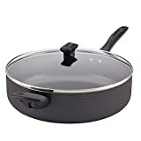 Farberware Dishwasher Safe Nonstick Jumbo Cooker/Saute Pan with Helper Handle - 6 Quart, Black