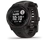 Garmin 010-02064-00 Instinct, Rugged Outdoor Watch with GPS, Features Glonass and Galileo, Heart Rate Monitoring and 3-Axis Compass, Graphite