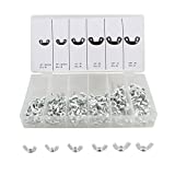 ABN Wing Nut Assortment Set - 150pc Standard SAE Steel Wall Anchors Wing Nuts for 3/16in, 1/4in, and 5/16in Bolts
