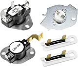 3392519 (2 PCS) & 3977393 Thermal Fuse & 3387134 & 3977767 High Limit Thermostat Dryer Replacement by AMI PARTS Compatible with Ken-more & Whirl-pool