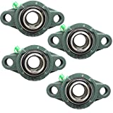 PGN UCFL205-16 Pillow Block Bearing - Pack of 4 Flange Mounted Pillow Block Bearings - Chrome Steel Bearings with 1" Bore - Self Alignment