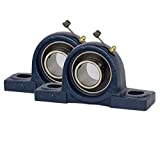 Jeremywell UCP205-16 Pillow Block Bearing 1 inch Bore, 2 Bolt Flange Mounted, Solid Cast Iron Base, Self-Alignment (2 PCS)