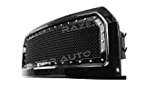Razer Auto Gloss Black Rivet Studded Frame Mesh Grille Complete Factory Replacement Grille Shell for 15-17 2015-2017 Ford F150
