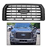 LAFORMO Front Hood Bumper Grille Grill Horizontal Style Compatible with 2015 2016 2017 Ford F150 F-150# FL3Z-8200-VPTM - Five Bar Radiator