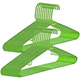Green Hangers,Plastic Hangers 20 Pack,Durable Tubular Hanger and Clothes Hangers,Non-Slip Slim Space Saving, Adult Standard Hangers Ideal for Jackets, Suits, Dress, Trousers, Coats