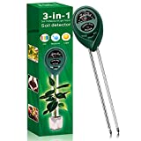 Soil Moisture Meter,3-in-1 Soil Moisture Light pH Tester, Plant Water Meter for Outdoor Indoor, Soil Hygrometer Sensor, Soil Test Kit for Garden, Farm, Plant, Lawn Use