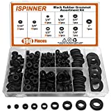 ISPINNER 190pcs Rubber Grommet Assortment Kit, 9 Sizes Eyelet Ring Gasket 1/4" 5/16" 3/8" 7/16" 1/2" 5/8" 3/4" 7/8" 1"