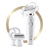 Braun Epilator Silk-pil 9 9-030 with Flexible Head, Facial Hair Removal for Women and Men, Hair Removal Device, Shaver & Trimmer, Cordless, Rechargeable, Wet & Dry, Beauty Kit with Body Massage Pad