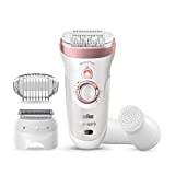 Braun Epilator Silk-pil 9 9-880, Facial Hair Removal for Women, Hair Removal Device, Wet & Dry, Facial Cleansing Brush, Women Shaver & Trimmer, Cordless, Rechargeable, Beauty Kit