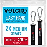 VELCRO Brand VEL-30687-USA Easy Hang Heavy Duty Straps Garage Storage and Organization, Extension Cord Holder, Pool Hoses, Tools, Shed, 2pk Medium Holds 200lbs, Black