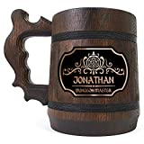 Dungeon Master Wooden Beer Mug, Dungeons & Dragons Beer Tankard, Custom Beer Stein, DM Gift for Geek, DnD Gift for Him, Groomsman Gift