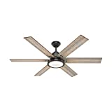 Hunter Fan Company 59461 Warrant 60 Inch Multiple Speed Ceiling Fan with LED Light, Remote Control, and Reversible Blades, Noble Bronze Finish