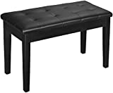 UMOMO Duet Piano Bench with Storage Compartment, Thick Padded Leather Cushion Keyboard 2 Person Stool for Music Books (440LB Capacity) (Black)