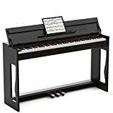 UMOMO UMO-712 88 Key Weighted Keyboard Piano, Beginner Digital Piano Full Size Heavy Hammer Weighted Action Electric Keyboard with Bluetooth & MP3 Function, USB/MIDI/Mic/Audio Output Feature, Black