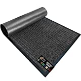 Gorilla Grip Original Low Profile Rubber Door Mat, 35x23, Heavy Duty, Durable Doormat, Indoor and Outdoor, Waterproof, Easy Clean Shoe Scraper, Home Rug Welcome Mats for Entryway, Patio, Porch, Gray