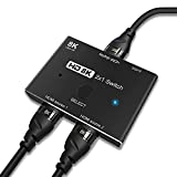 CABLEDECONN HDMI 2.1 Ultra HD 8K High Speed 48Gbps Directional Switch Adapter 2in 1out 8K@60Hz 4K@120Hz Converter Compatible with Xbox PS5 Projectors Monitors