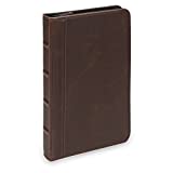 Samsill Small Vintage Portfolio/Zipper Faux Leather Portfolio, Book Style Hardback Design, Business & Interview Padfolio Organizer, 5 x 8 Writing Pad, Dark Brown