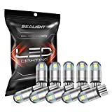 SEALIGHT 194 LED Bulbs 6000K White, 168 2825 T10 W5W 3030 Bright LED Chips, Dome Light, Map Light, Door Light, Courtesy Light, License Plate Light, Pack of 10