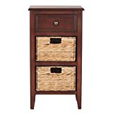 Safavieh Home Collection Everly Drawer Cherry 1-Drawer 2 Removable Baskets Side Table