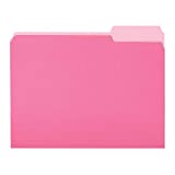 Amazon Basics File Folders, Letter Size, 1/3 Cut Tab, Pink, 36-Pack