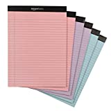 Amazon Basics Legal Pads, Pink, Orchid & Blue Color Paper, 50 Sheet Paper Pads, 6-Pack